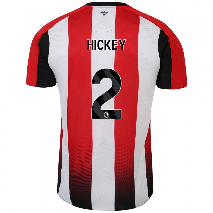 Kinder Aaron Hickey #2 Rot Weiß Heimtrikot Trikot 2024/25 T-Shirt