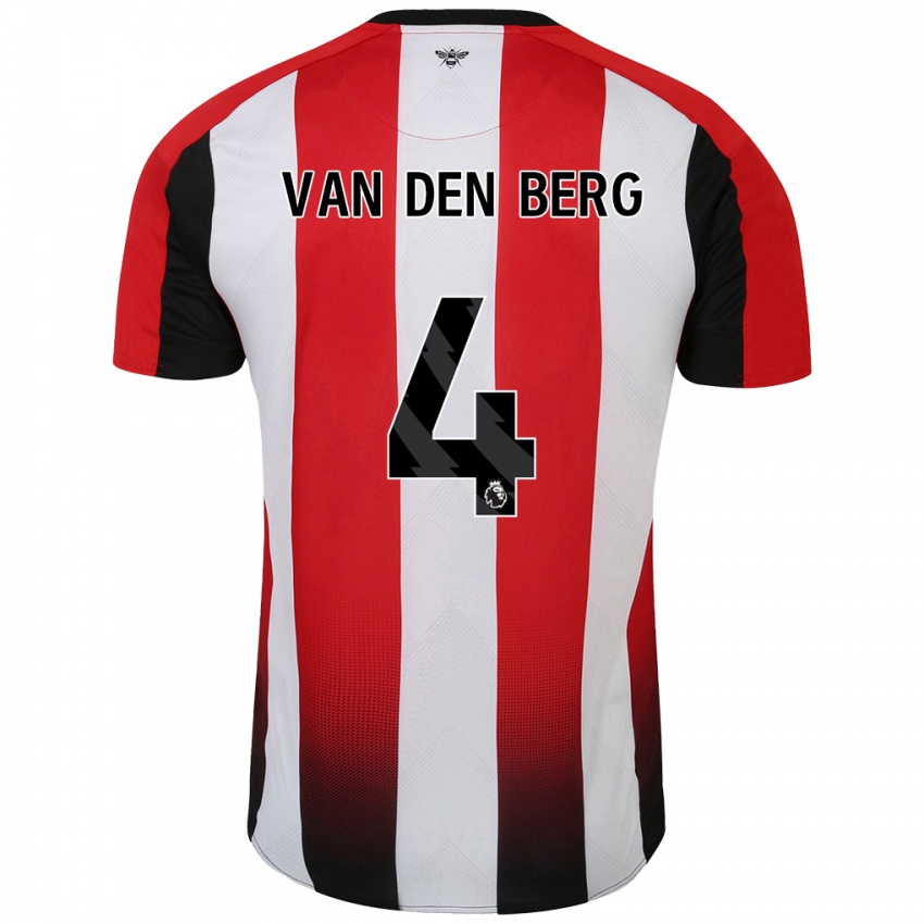 Kinder Sepp Van Den Berg #4 Rot Weiß Heimtrikot Trikot 2024/25 T-Shirt