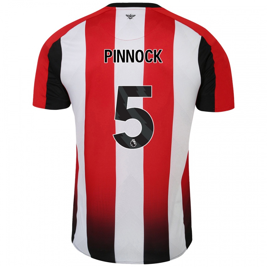 Kinder Ethan Pinnock #5 Rot Weiß Heimtrikot Trikot 2024/25 T-Shirt