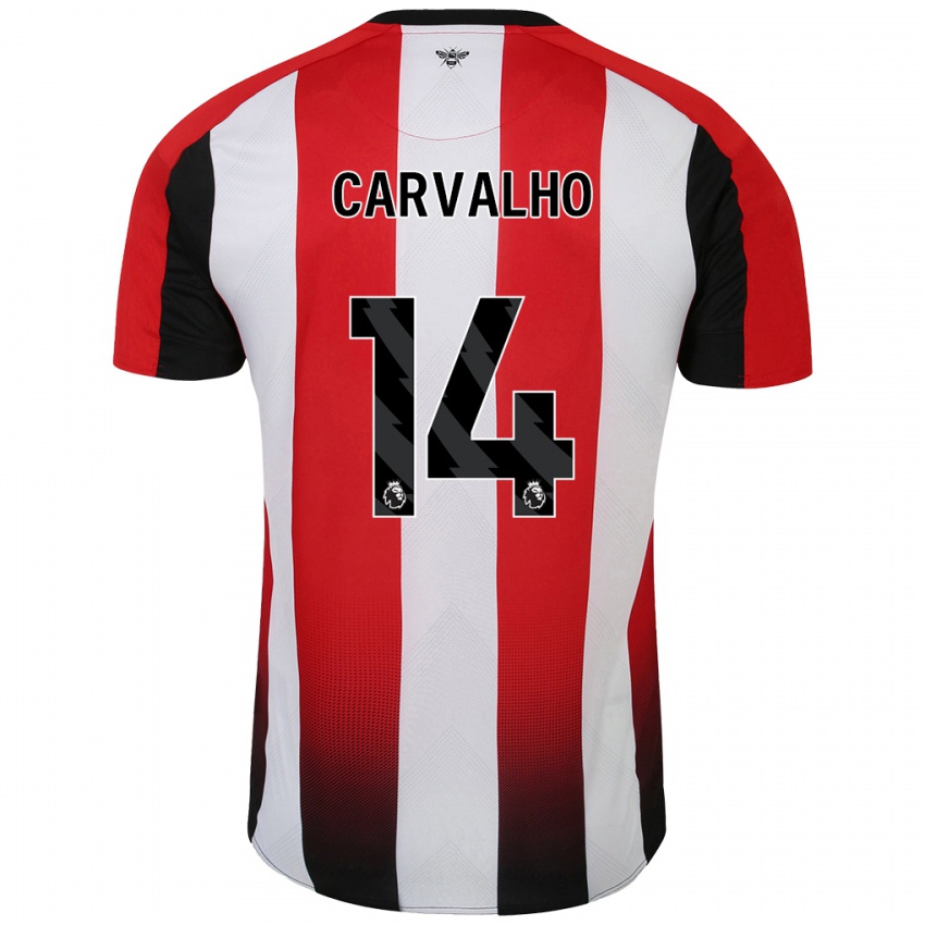 Kinder Fabio Carvalho #14 Rot Weiß Heimtrikot Trikot 2024/25 T-Shirt