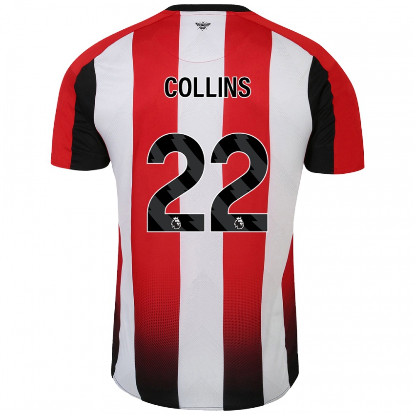 Kinder Nathan Collins #22 Rot Weiß Heimtrikot Trikot 2024/25 T-Shirt