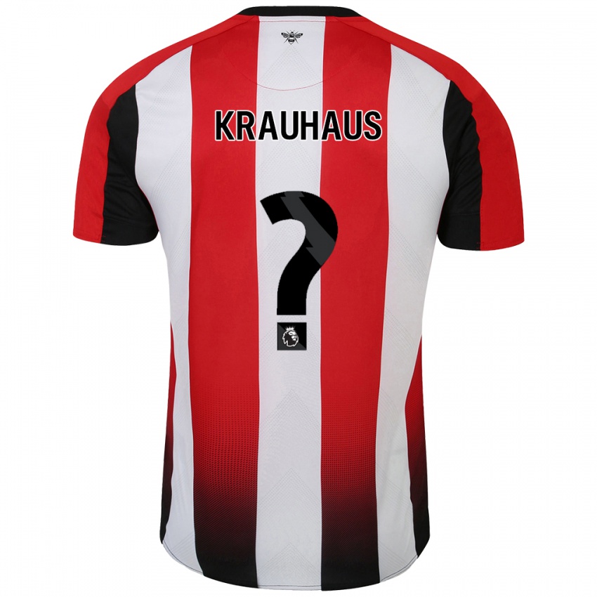 Kinder Ben Krauhaus #0 Rot Weiß Heimtrikot Trikot 2024/25 T-Shirt