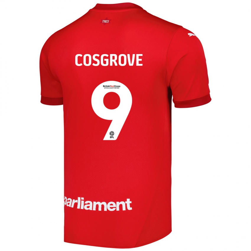 Kinder Sam Cosgrove #9 Rot Heimtrikot Trikot 2024/25 T-Shirt