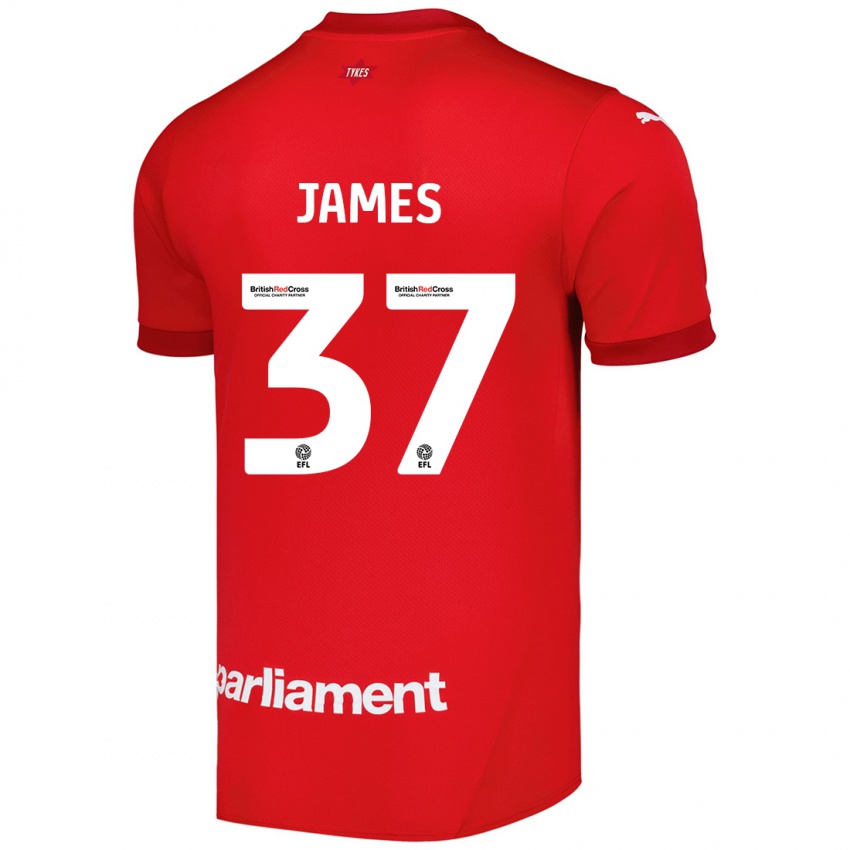 Kinder Nathan James #37 Rot Heimtrikot Trikot 2024/25 T-Shirt