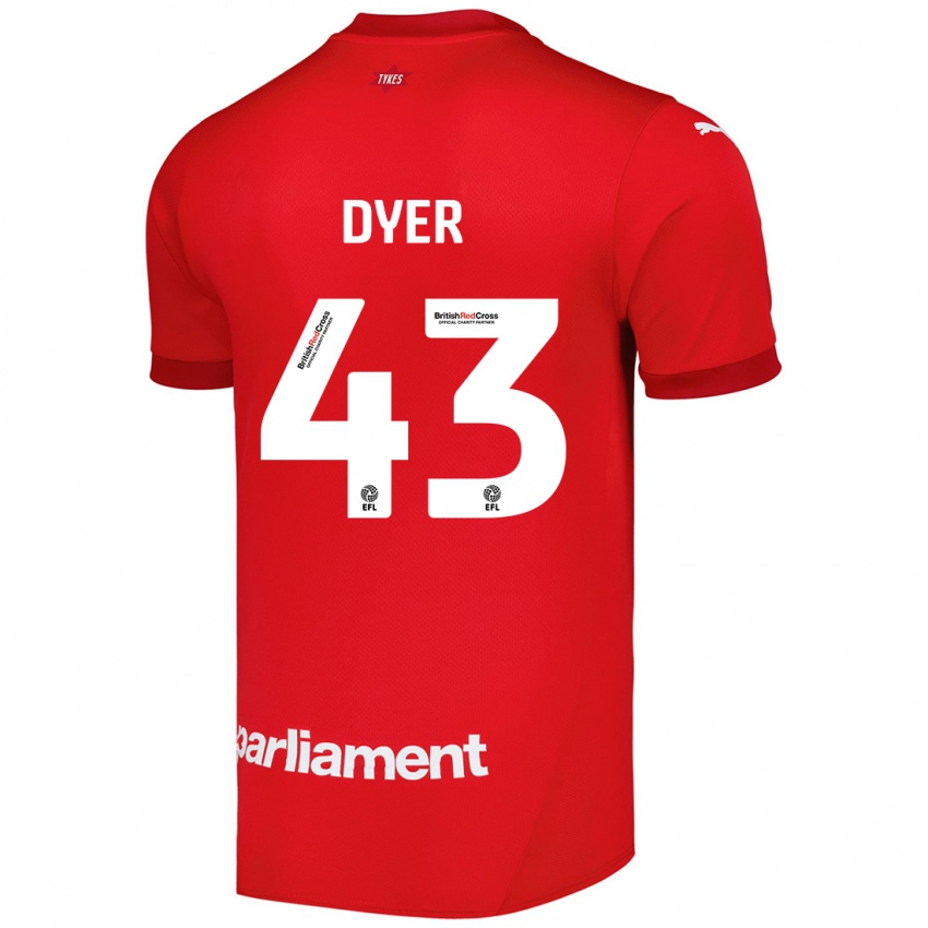 Kinder Josiah Dyer #43 Rot Heimtrikot Trikot 2024/25 T-Shirt