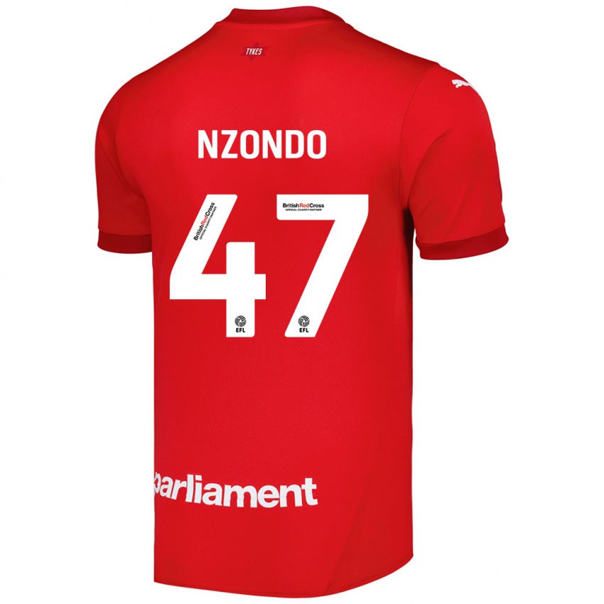 Kinder Emmaisa Nzondo #47 Rot Heimtrikot Trikot 2024/25 T-Shirt