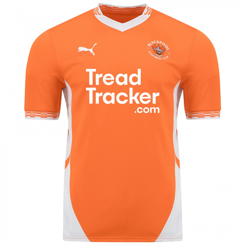 Kinder Ihren Namen #0 Orange Weiß Heimtrikot Trikot 2024/25 T-Shirt