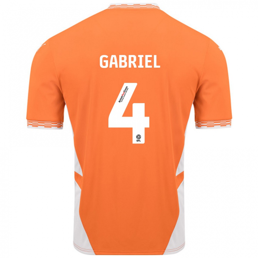 Kinder Jordan Lawrence-Gabriel #4 Orange Weiß Heimtrikot Trikot 2024/25 T-Shirt