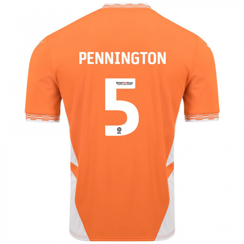 Kinder Matthew Pennington #5 Orange Weiß Heimtrikot Trikot 2024/25 T-Shirt