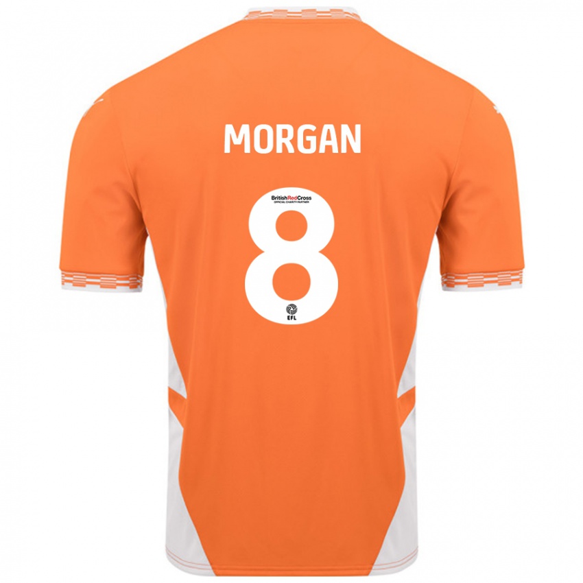 Kinder Albie Morgan #8 Orange Weiß Heimtrikot Trikot 2024/25 T-Shirt