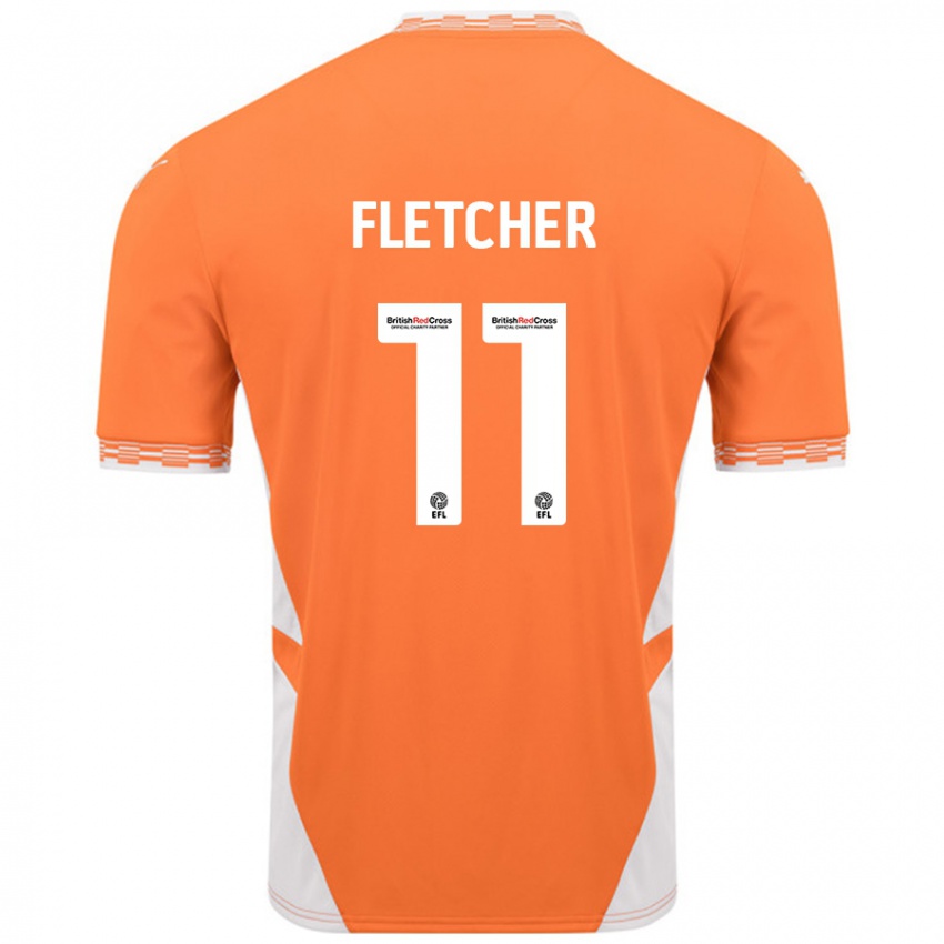 Kinder Ashley Fletcher #11 Orange Weiß Heimtrikot Trikot 2024/25 T-Shirt