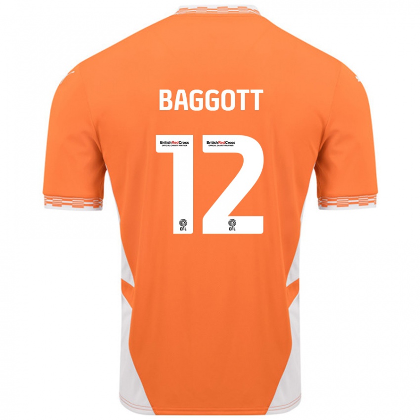 Kinder Elkan Baggott #12 Orange Weiß Heimtrikot Trikot 2024/25 T-Shirt