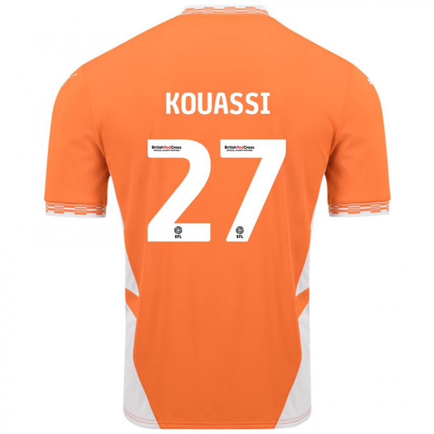 Kinder Kylian Kouassi #27 Orange Weiß Heimtrikot Trikot 2024/25 T-Shirt