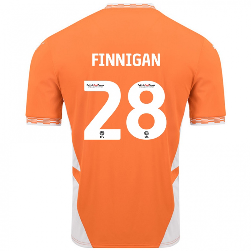 Kinder Ryan Finnigan #28 Orange Weiß Heimtrikot Trikot 2024/25 T-Shirt