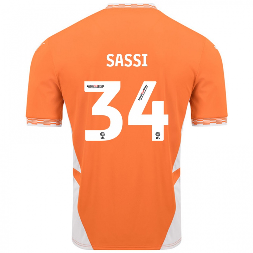 Kinder Dan Sassi #34 Orange Weiß Heimtrikot Trikot 2024/25 T-Shirt