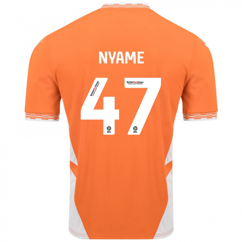 Kinder Josh Nyame #47 Orange Weiß Heimtrikot Trikot 2024/25 T-Shirt