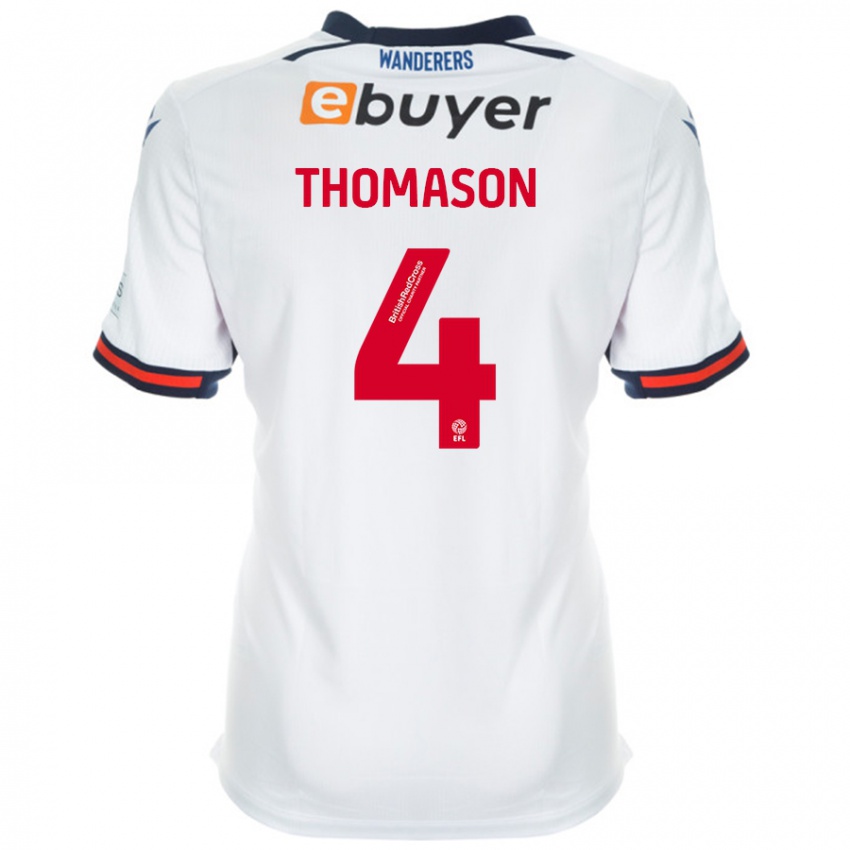 Kinder George Thomason #4 Weiß Heimtrikot Trikot 2024/25 T-Shirt