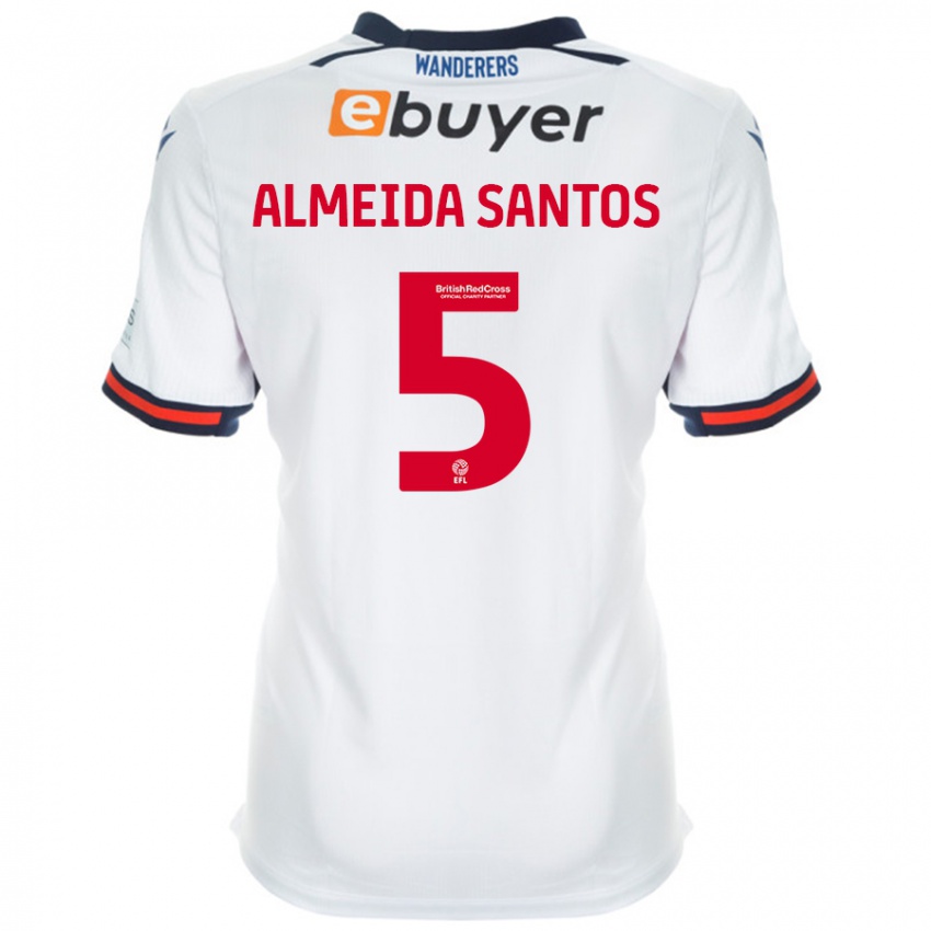 Kinder Ricardo Santos #5 Weiß Heimtrikot Trikot 2024/25 T-Shirt