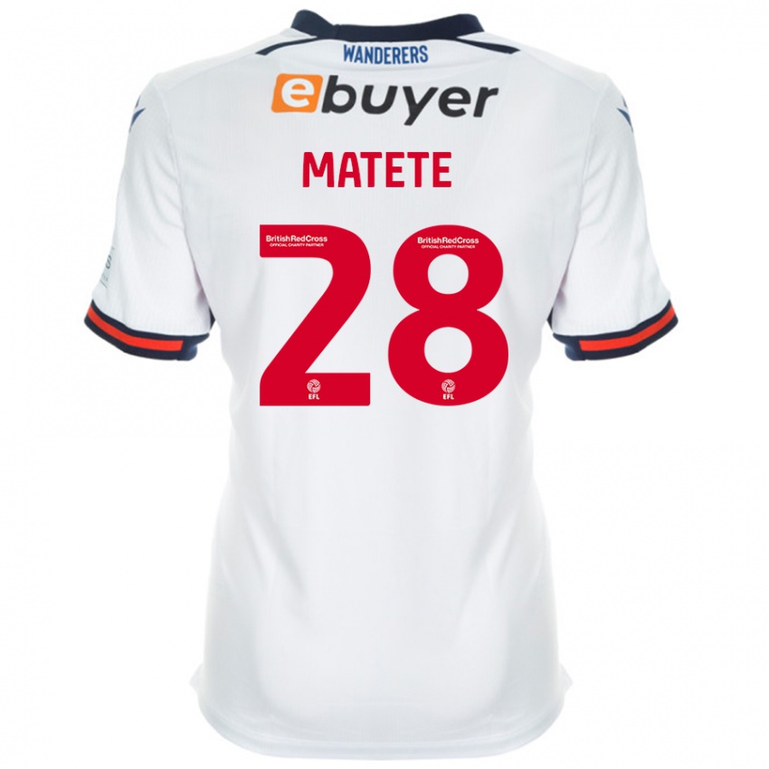 Kinder Jay Matete #28 Weiß Heimtrikot Trikot 2024/25 T-Shirt