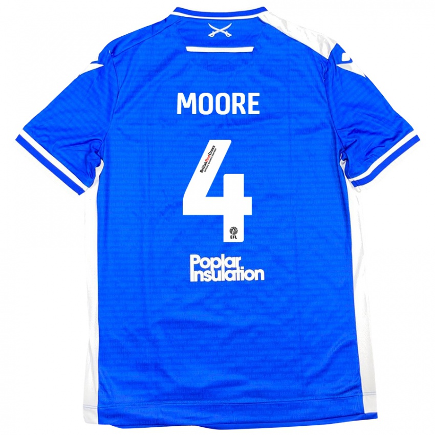 Kinder Taylor Moore #4 Blau Weiß Heimtrikot Trikot 2024/25 T-Shirt