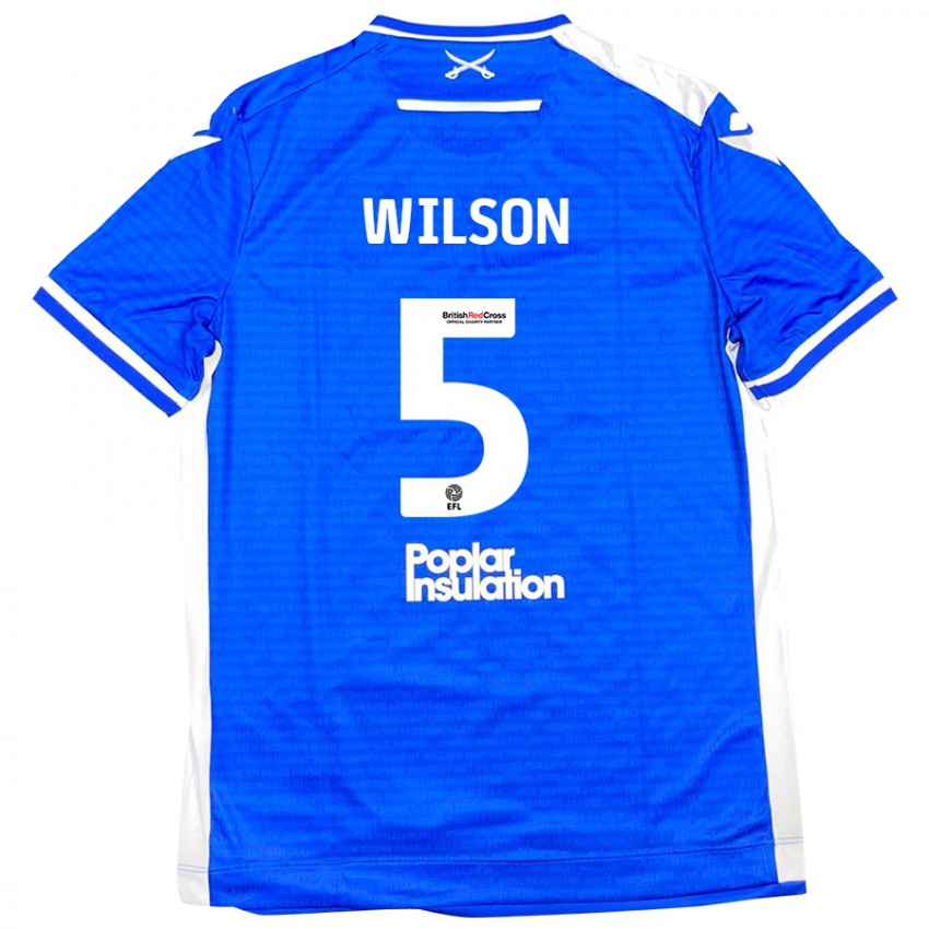 Kinder James Wilson #5 Blau Weiß Heimtrikot Trikot 2024/25 T-Shirt