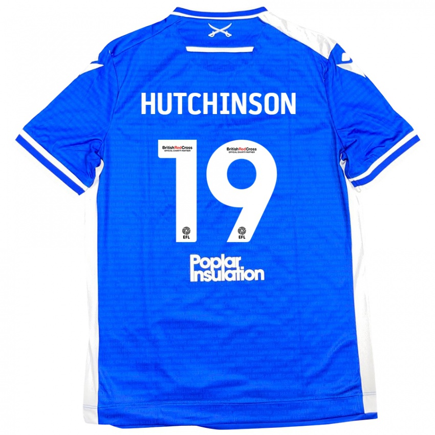 Kinder Isaac Hutchinson #19 Blau Weiß Heimtrikot Trikot 2024/25 T-Shirt