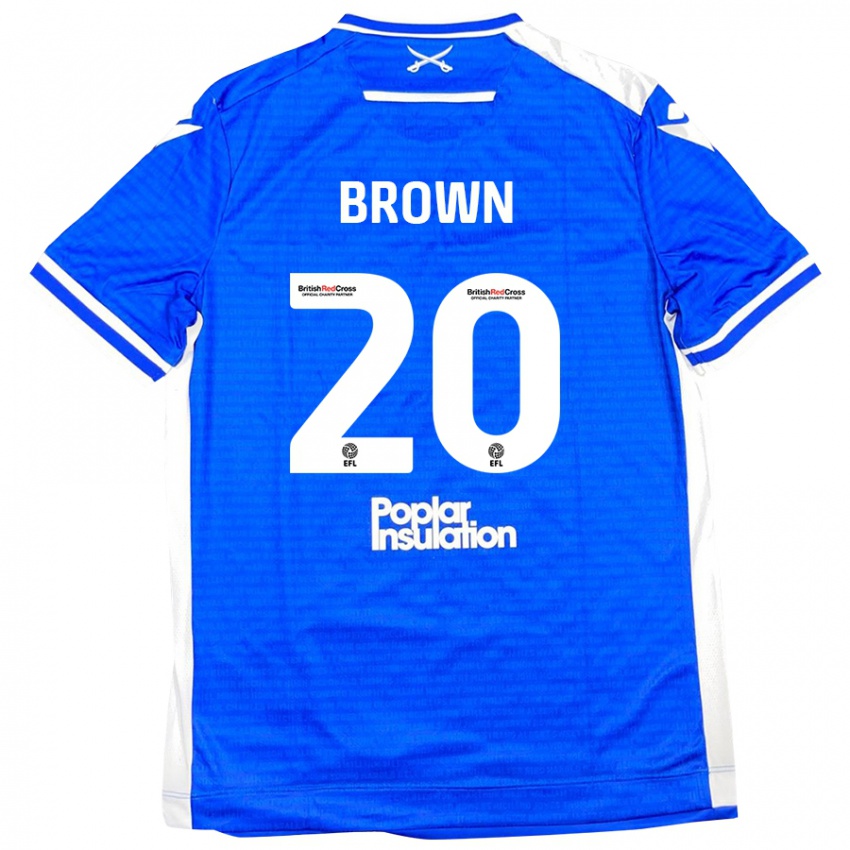 Kinder Jevani Brown #20 Blau Weiß Heimtrikot Trikot 2024/25 T-Shirt