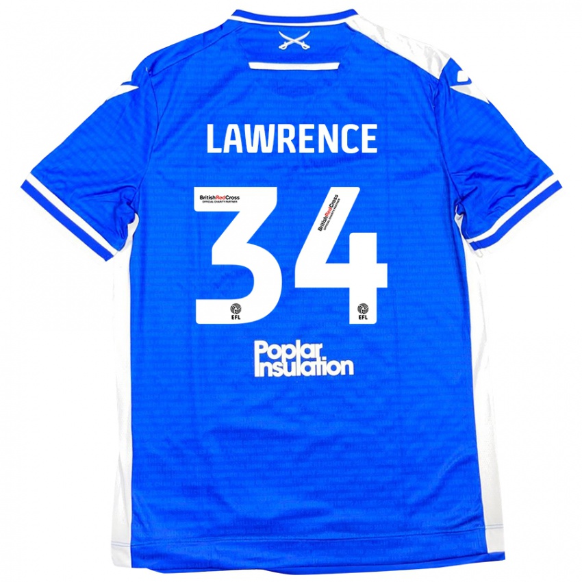 Kinder Jerry Lawrence #34 Blau Weiß Heimtrikot Trikot 2024/25 T-Shirt