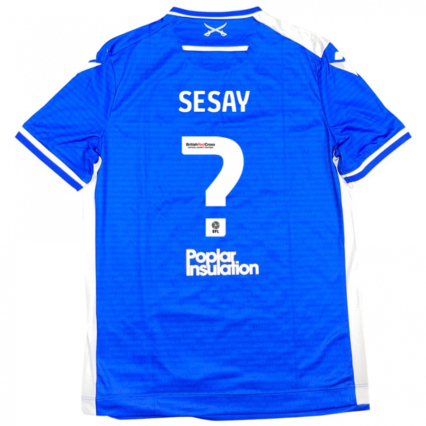 Kinder Malik Sesay #0 Blau Weiß Heimtrikot Trikot 2024/25 T-Shirt