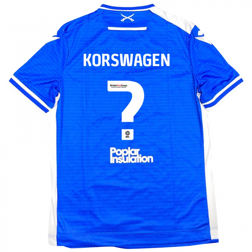 Kinder Mattijis Korswagen #0 Blau Weiß Heimtrikot Trikot 2024/25 T-Shirt