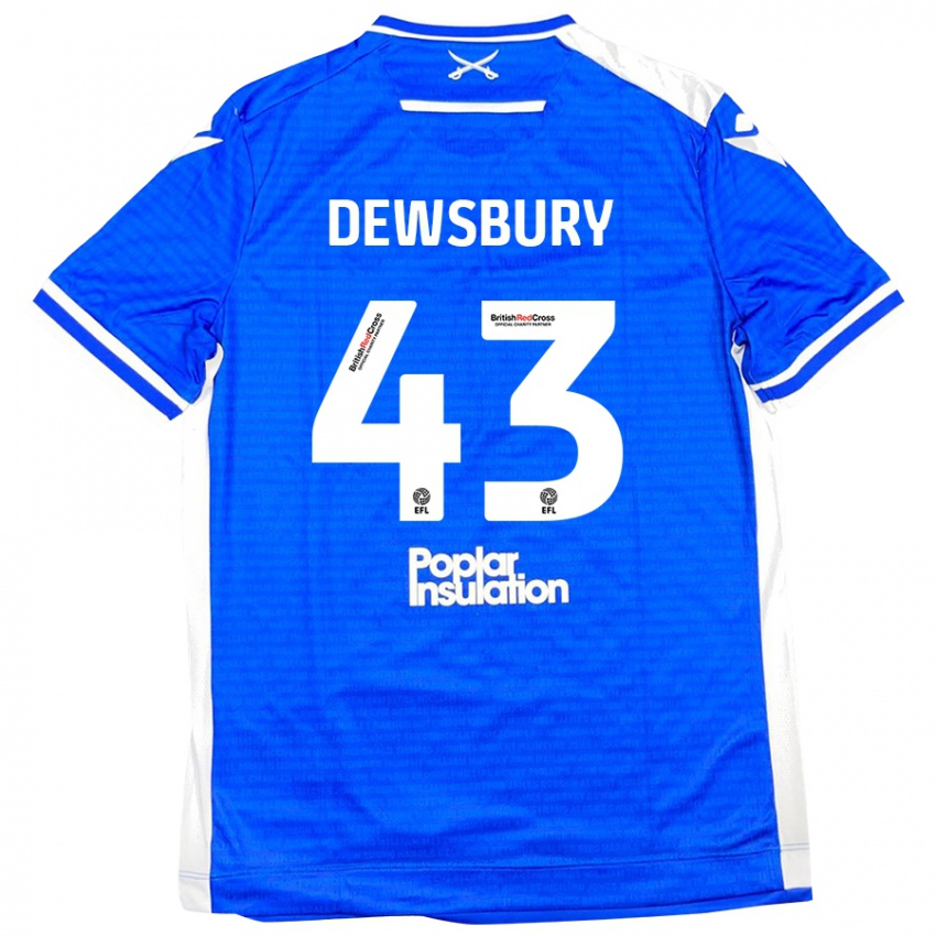 Kinder Ollie Dewsbury #43 Blau Weiß Heimtrikot Trikot 2024/25 T-Shirt