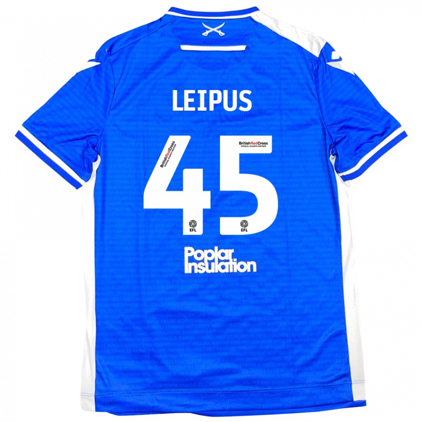 Kinder Brooklyn Leipus #45 Blau Weiß Heimtrikot Trikot 2024/25 T-Shirt