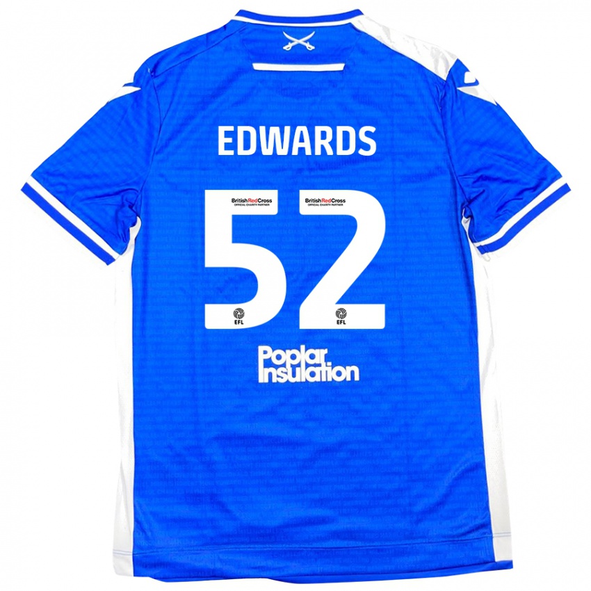 Kinder Max Edwards #52 Blau Weiß Heimtrikot Trikot 2024/25 T-Shirt