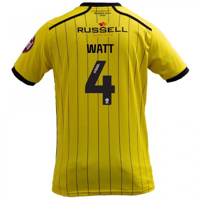 Kinder Elliot Watt #4 Gelb Heimtrikot Trikot 2024/25 T-Shirt