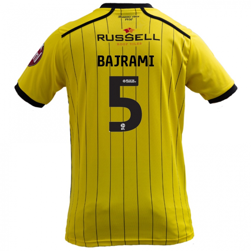 Kinder Geraldo Bajrami #5 Gelb Heimtrikot Trikot 2024/25 T-Shirt