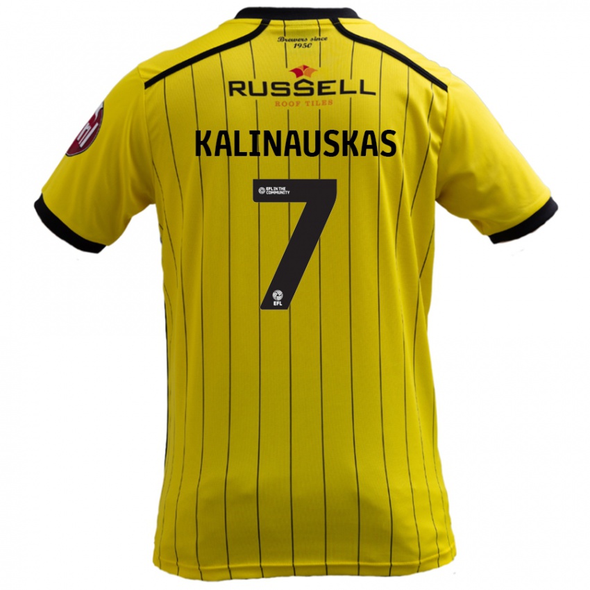 Kinder Tomas Kalinauskas #7 Gelb Heimtrikot Trikot 2024/25 T-Shirt