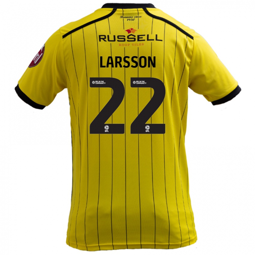 Kinder Julian Larsson #22 Gelb Heimtrikot Trikot 2024/25 T-Shirt