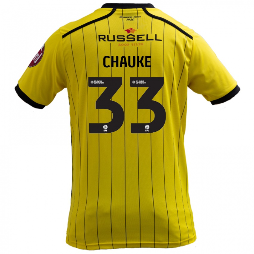 Kinder Kgaogelo Chauke #33 Gelb Heimtrikot Trikot 2024/25 T-Shirt