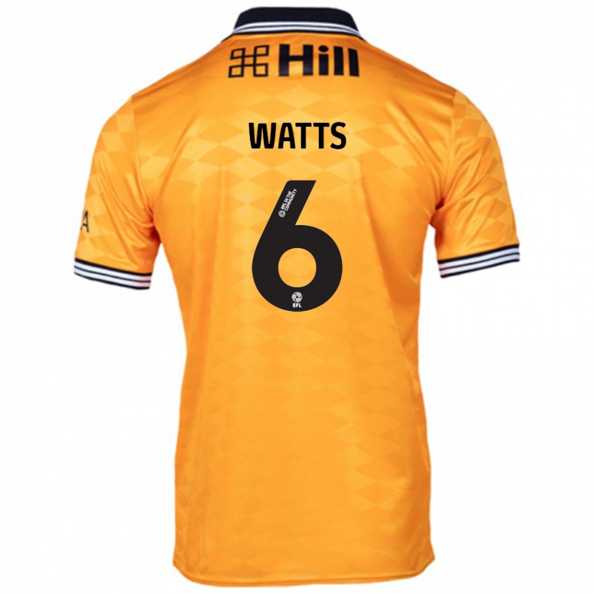 Kinder Kell Watts #6 Orange Heimtrikot Trikot 2024/25 T-Shirt