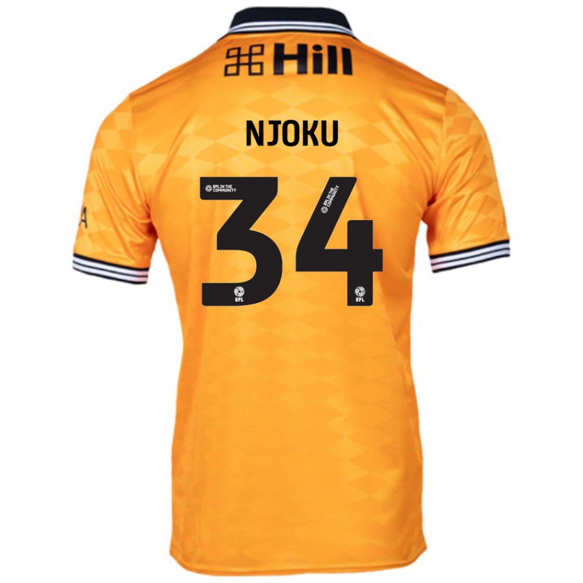 Kinder Brandon Njoku #34 Orange Heimtrikot Trikot 2024/25 T-Shirt