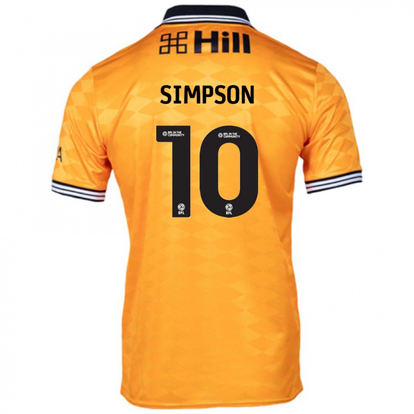 Kinder Harley-Jean Simpson #10 Orange Heimtrikot Trikot 2024/25 T-Shirt