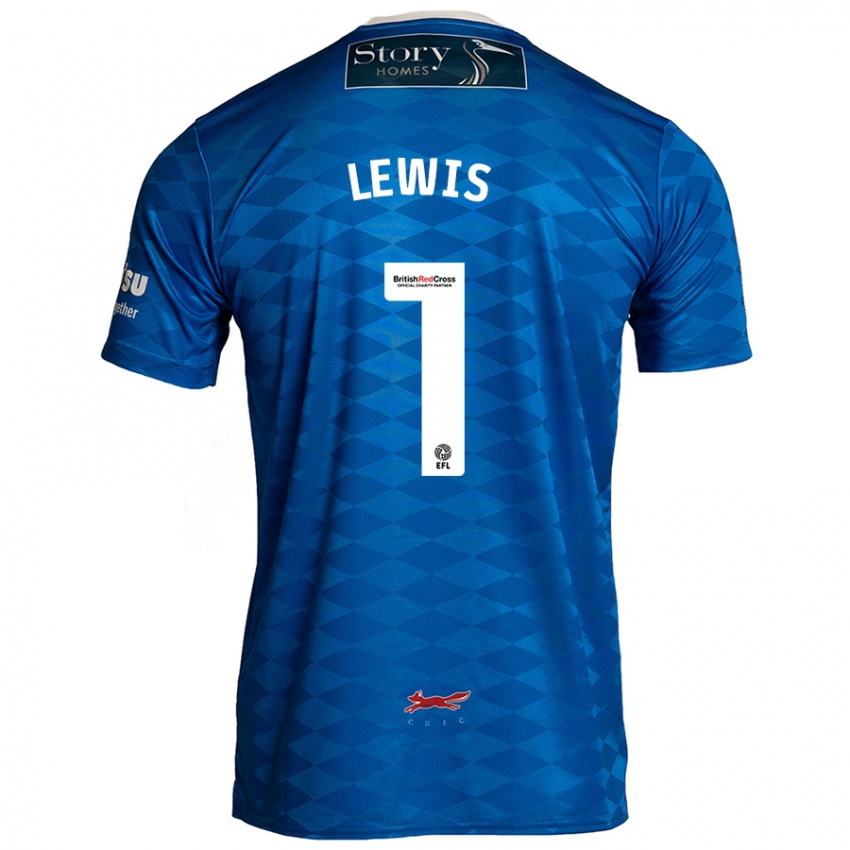 Kinder Harry Lewis #1 Blau Heimtrikot Trikot 2024/25 T-Shirt