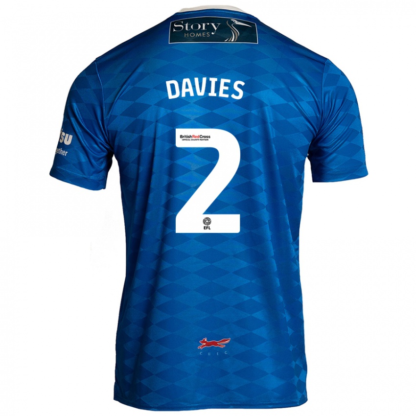 Kinder Archie Davies #2 Blau Heimtrikot Trikot 2024/25 T-Shirt