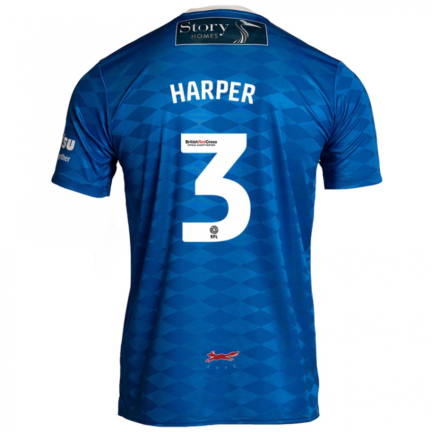 Kinder Cameron Harper #3 Blau Heimtrikot Trikot 2024/25 T-Shirt