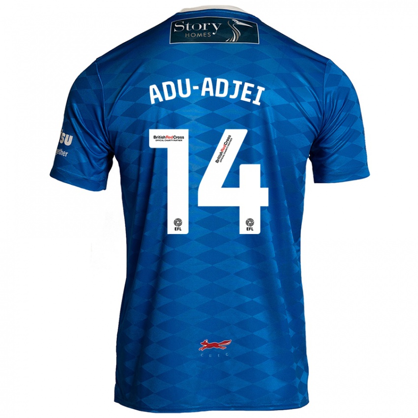 Kinder Daniel Adu-Adjei #14 Blau Heimtrikot Trikot 2024/25 T-Shirt