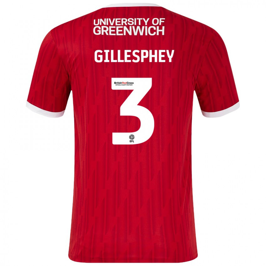 Kinder Macaulay Gillesphey #3 Rot Weiß Heimtrikot Trikot 2024/25 T-Shirt