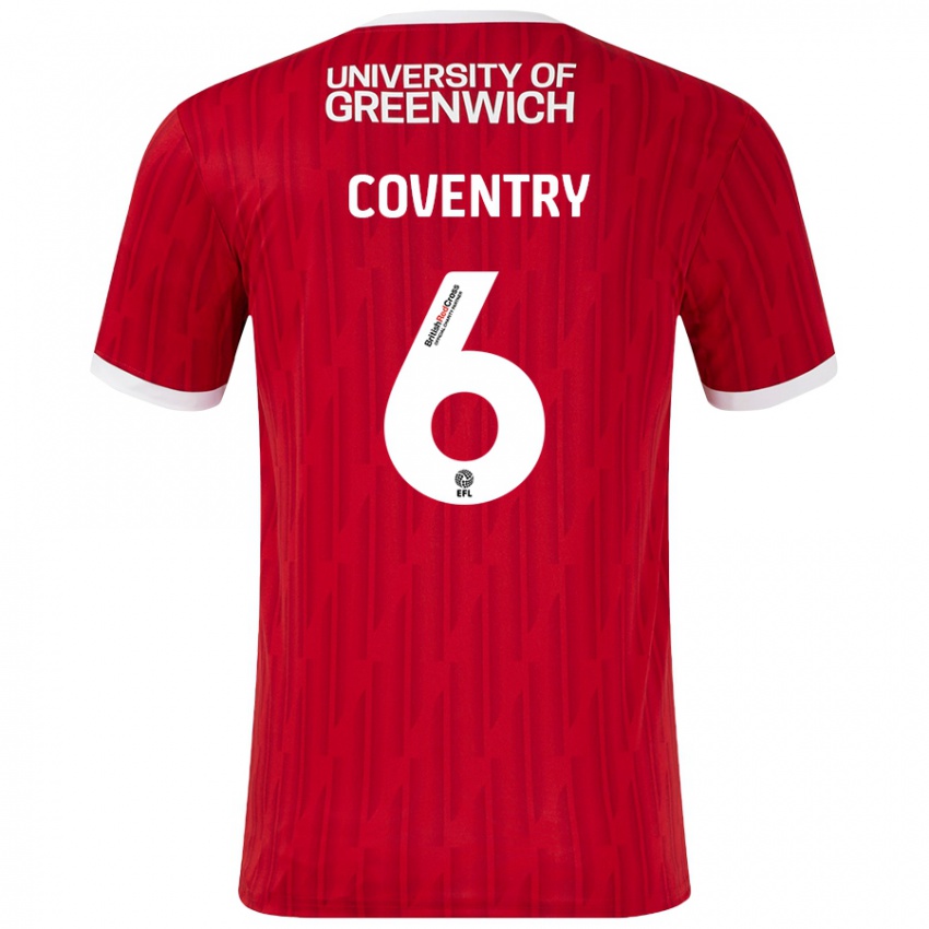 Kinder Conor Coventry #6 Rot Weiß Heimtrikot Trikot 2024/25 T-Shirt