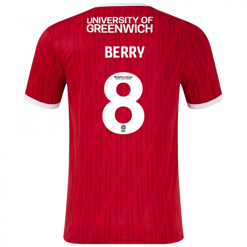 Kinder Luke Berry #8 Rot Weiß Heimtrikot Trikot 2024/25 T-Shirt