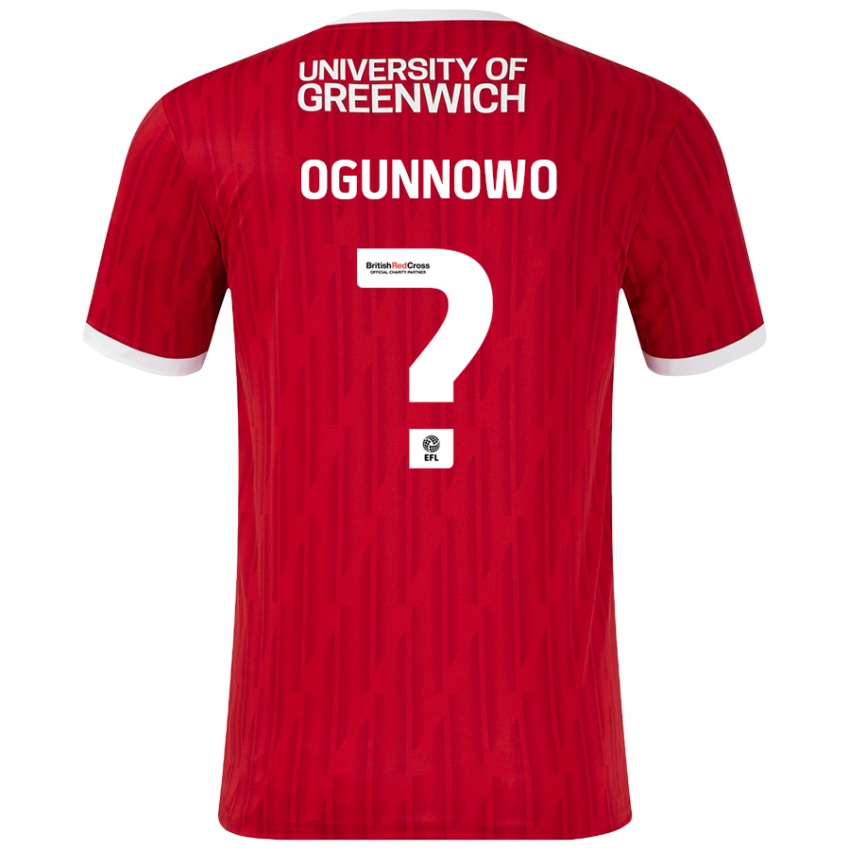 Kinder Joshua Ogunnowo #0 Rot Weiß Heimtrikot Trikot 2024/25 T-Shirt