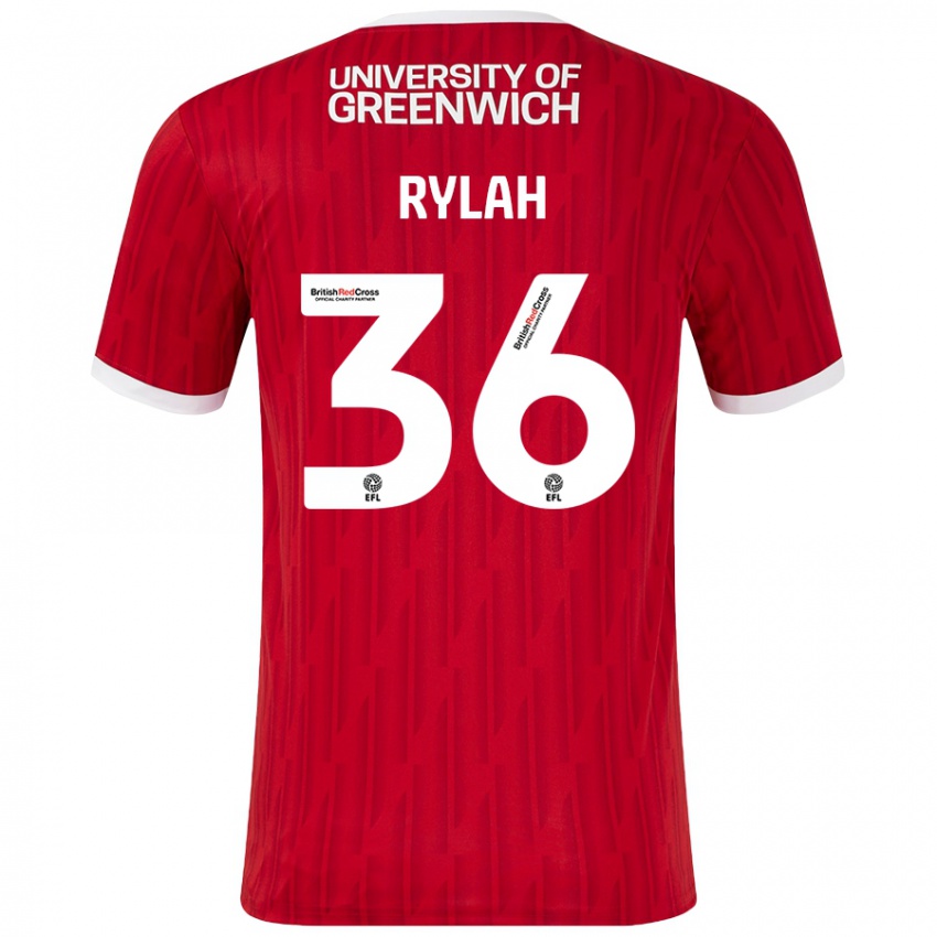 Kinder Henry Rylah #36 Rot Weiß Heimtrikot Trikot 2024/25 T-Shirt